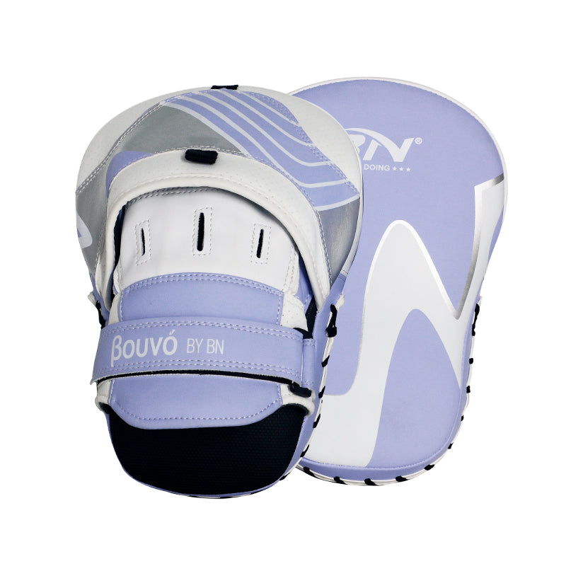 BN Boxing Pads Curved Focus Mitts, Maya Hide Leather Kara Hook and jab Training Pads, Adjustable Strap Ventilated, MMA Muay Thai Kickboxing Coaching Martial Arts Punching Hand Target Strike Shield