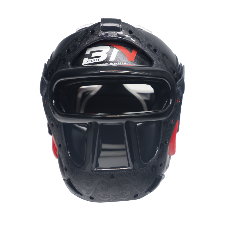 BN Boxing Headgear MMA Muay Thai, Removable Face Grill, Head Gear for Sparring Grappling Martial Arts Kickboxing Taekwondo Karate BJJ Training