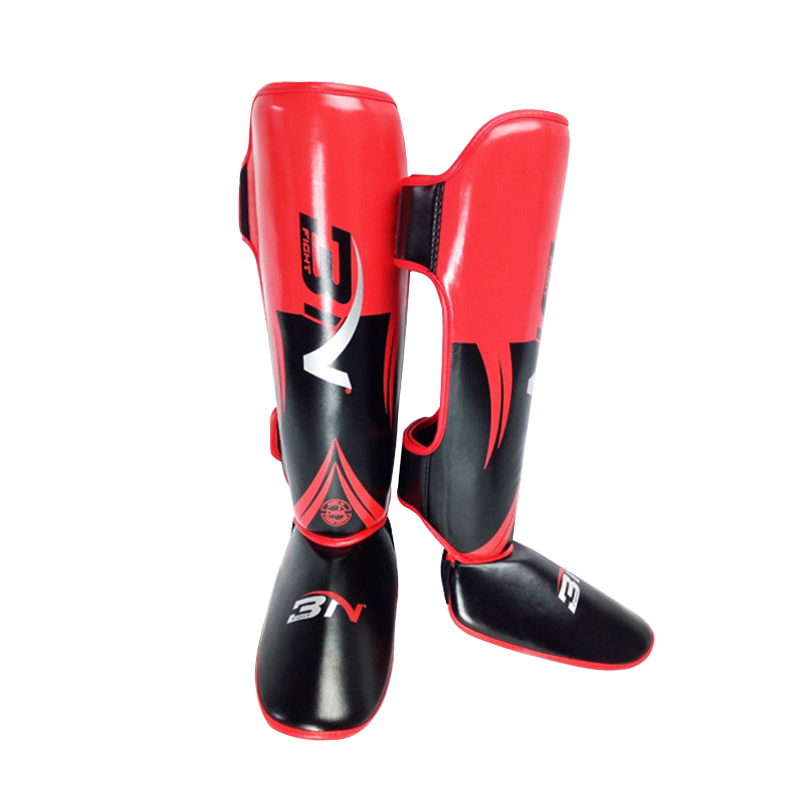 BN MMA Martial Arts Shin Guards – Padded, Adjustable Muay Thai Leg Guards with Instep Protection for Kickboxing/MMA Training and Sparring – Durable, Professional MMA Equipment