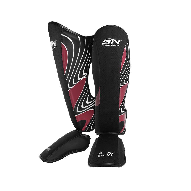 BN Kickboxing Shin Guards Muay Thai Shin Pads for Men, Women, Adjustable Leg Guards with Instep Protection Shinguards Martial Arts Training Equipment for MMA Training and Sparring