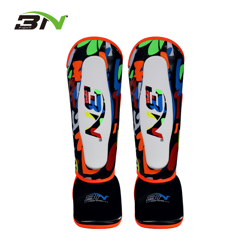 BN Kids Shin Guards Kickboxing Muay Thai,MMA Martial Arts Kicking Sparring Training Gear,Boxing Taekwondo Ideal Padding Low Sweat Shin Protection Leg Guards