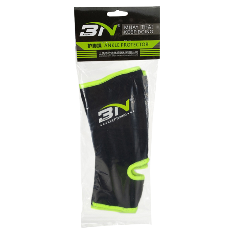 BN Ankle Sleeve Muay Thai Foot Brace Boxing Ankle Braces for Men Breathable Women Foot Wraps Support for Martial Arts Kickboxing Gym Running, L Size(Black, Blue)