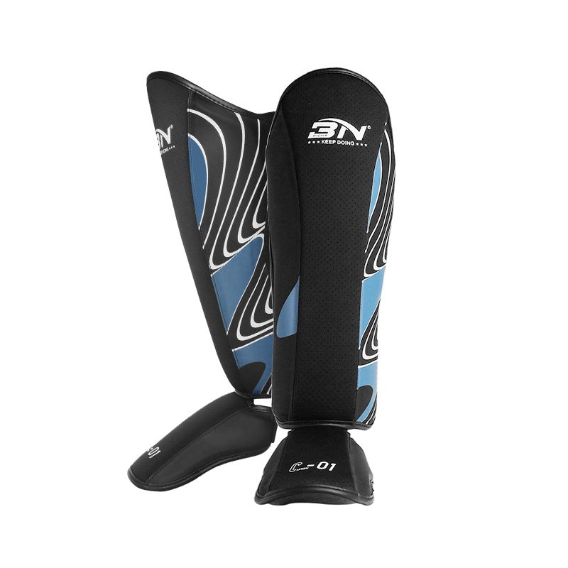 BN Kickboxing Shin Guards Muay Thai Shin Pads for Men, Women, Adjustable Leg Guards with Instep Protection Shinguards Martial Arts Training Equipment for MMA Training and Sparring