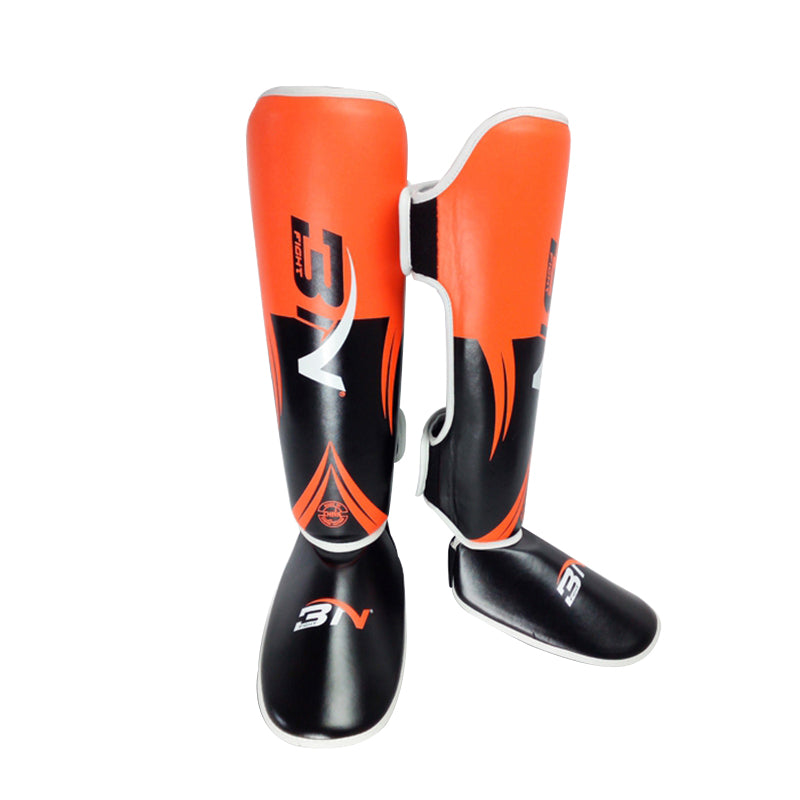 BN MMA Martial Arts Shin Guards – Padded, Adjustable Muay Thai Leg Guards with Instep Protection for Kickboxing/MMA Training and Sparring – Durable, Professional MMA Equipment